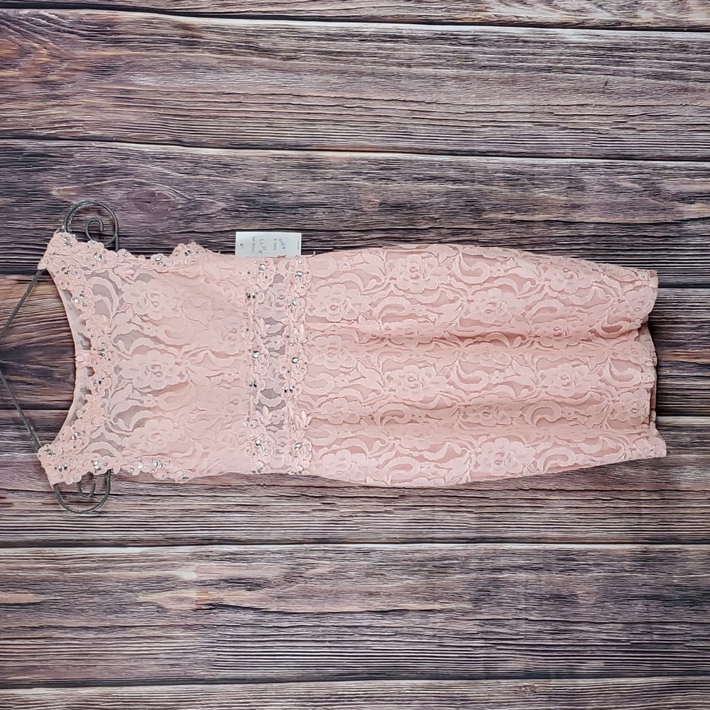 Elegant Pink Lace Dress